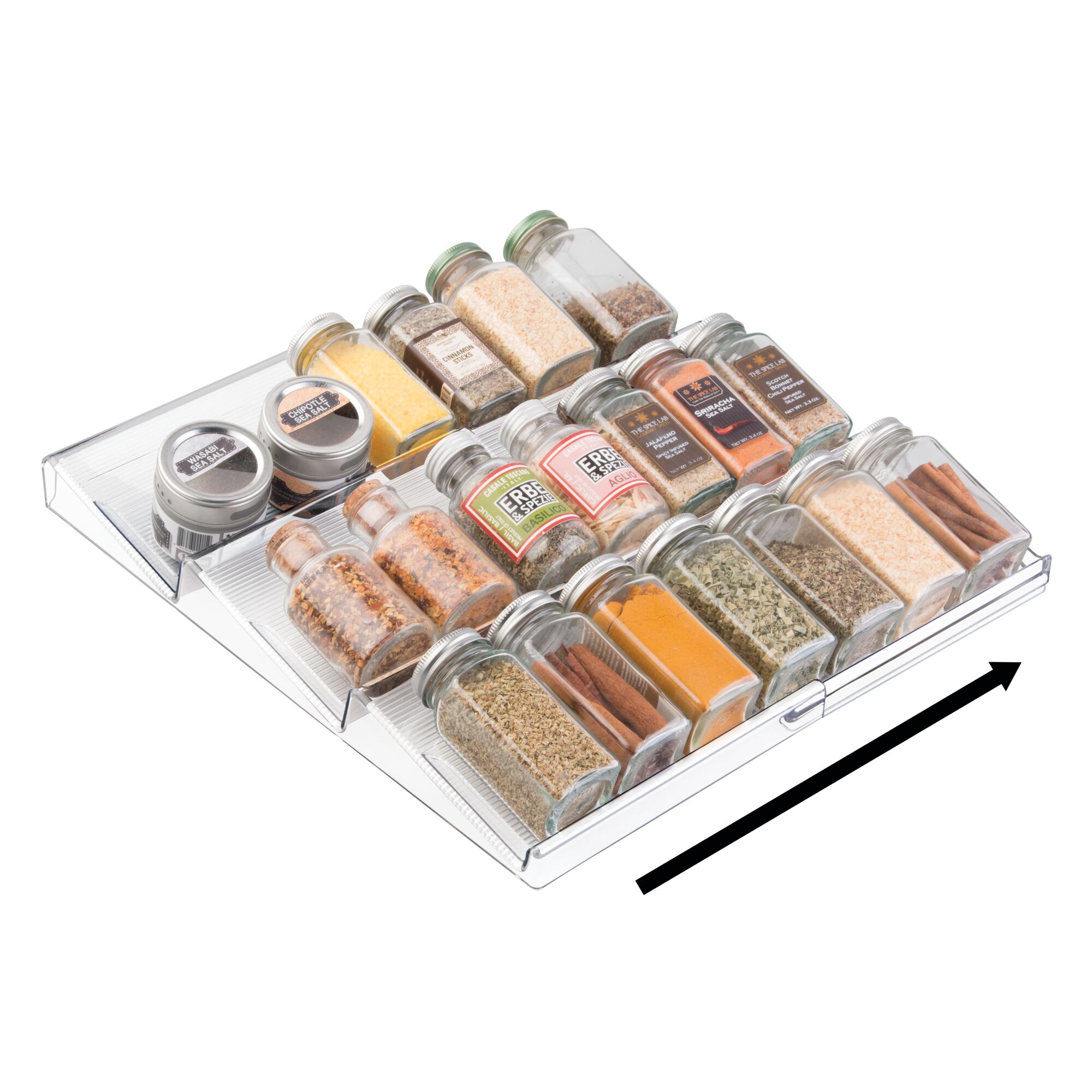 mDesign Expandable Plastic Spice Rack Drawer Insert, 3 Tiers eBay